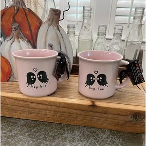 NWT “MARKET FINDS” 2023 Pink Love Ghost MUGS (2)